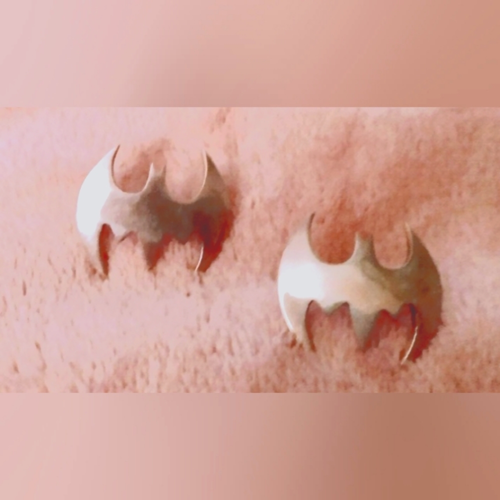 Sterling Silver Batman Earrings - image 1
